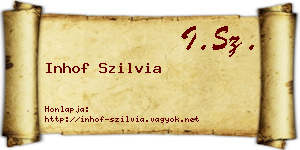 Inhof Szilvia névjegykártya